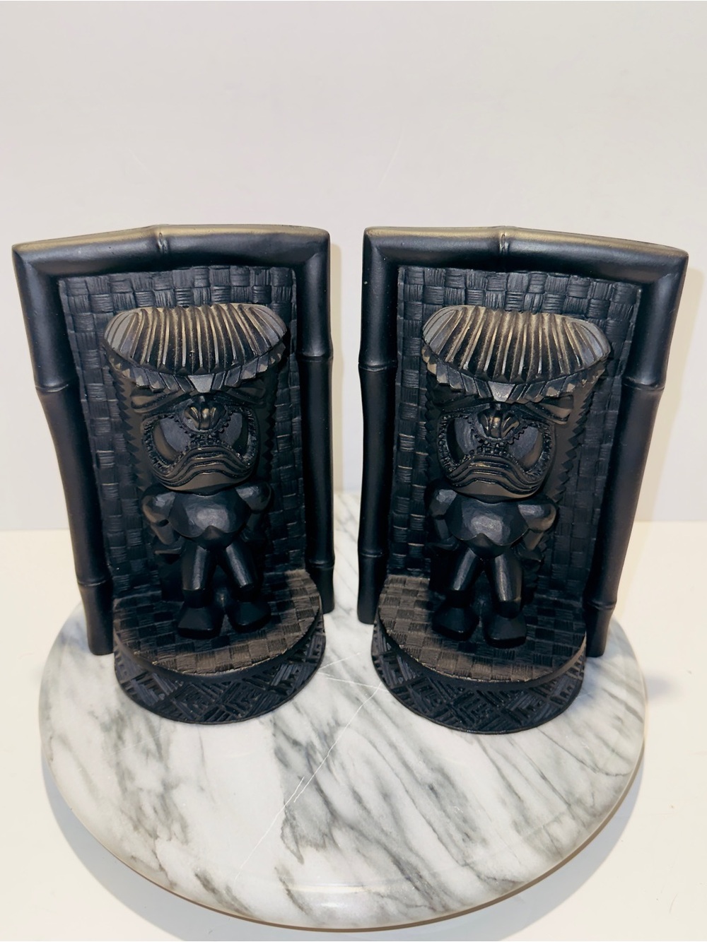 Coco Joes Tiki PAHU PUKE Black Lava #292 Book Ends 8 1/2". Hawaii 1968 Vintage